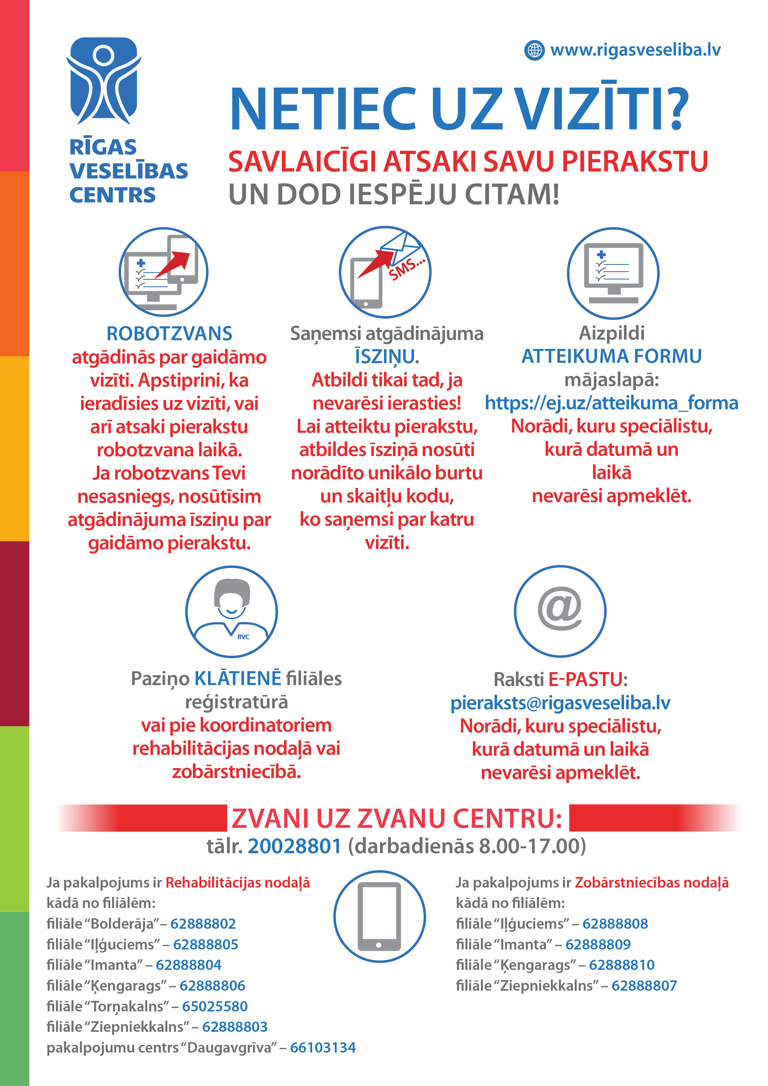 5 veidi, kā atteikt vizīti Rīgas veselības centrā